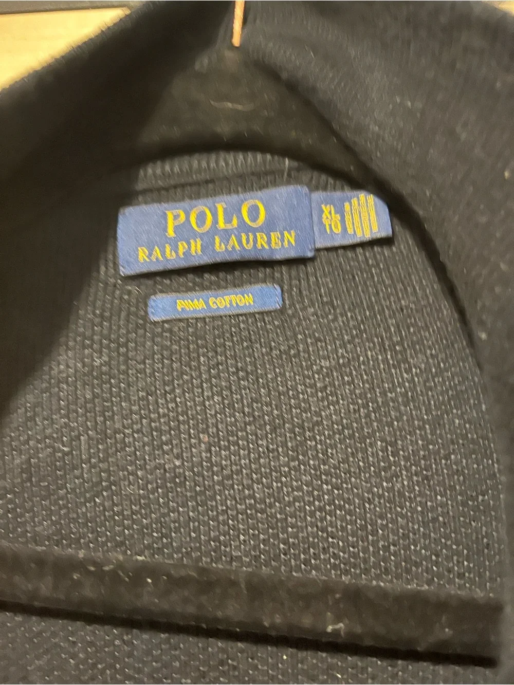 Polo Ralph Lauren Black Quarter‑Zip Sweater – Men’s XL